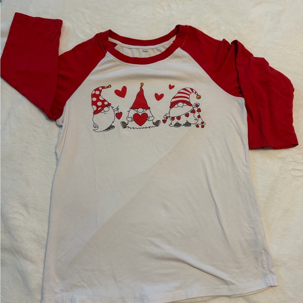 Amazon Red and White Gnome Long Sleeve Tee